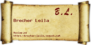 Brecher Leila névjegykártya
